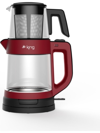 King Tea Pro KCM330 Cam Çay Makinesi Kırmızı