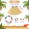HiMarry Yetişkin Çocuk Hawaii Parti Seti - 40 cm Naturel Etek + Çiçek Aks