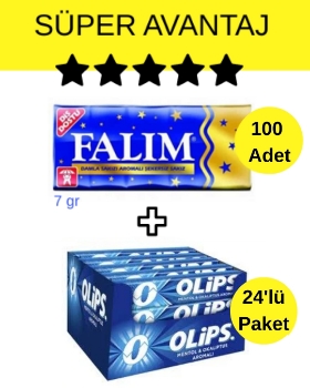 Falım (7gr x 5) x 20 - Olips (28gr x 24) Avantajlı Damla Sakız ve