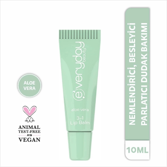 Everyday Beauty 3 Etkili Dudak Bakım Lip Balmı Aloe Vera 10 ml