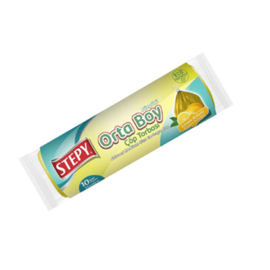Stepy Çöp TorbasI Büzgülü Orta Boy Li̇mon 10lu 25 Adet