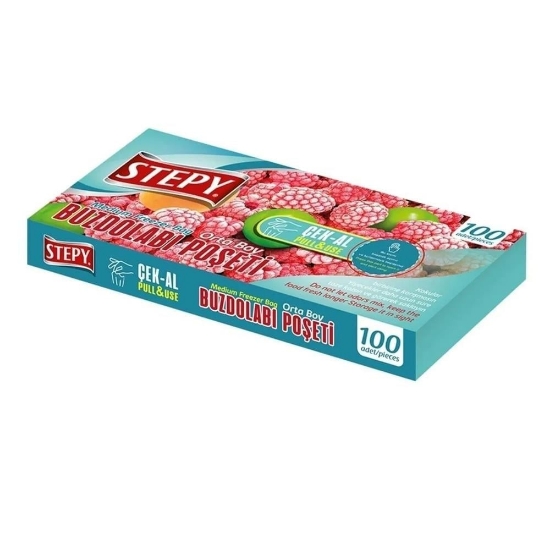 STEPY BUZDOLABI POŞETİ ORTA BOY 100LU ÇEKAL CROPİX*48