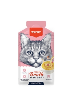 Wanpy Kediler Için Karidesli Ton Balığı Eti Çorbası 50 gr X 12 Adet