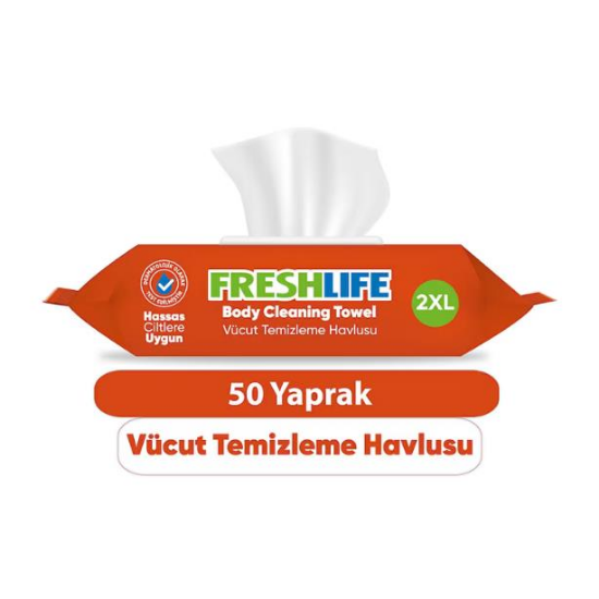 Freshlife Vücut Temizleme Havlusu 2xl Beyaz Sabun Kokulu 50 Adet