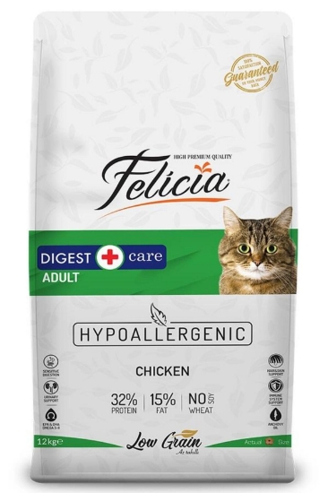 Felicia Yetişkin Tavuklu Az Tahıllı Kedi Maması  12 Kg