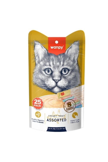 Wanpy Karışık 8 Lezzetli Krema Kedi Ödülü 25 adet  14 gr