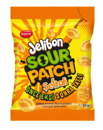 Kent Jelibon Sour Patch Şeftali Aromalı Yumuşak Şekerleme 80 gr