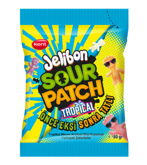 Kent Jelibon Sour Patch Tropikal Aromalı Yumuşak Şekerleme 80 gr