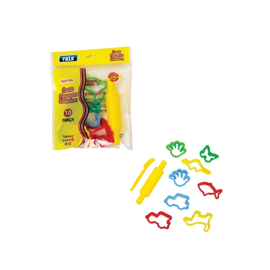 Trix Panda Kids Hamur Kalıpları Ve Merdane 10 Parça Set