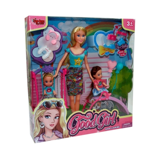 Vardem Oyuncak WG-66749 Kutulu 29 cm  2 Çocuklu Parkta Bebek