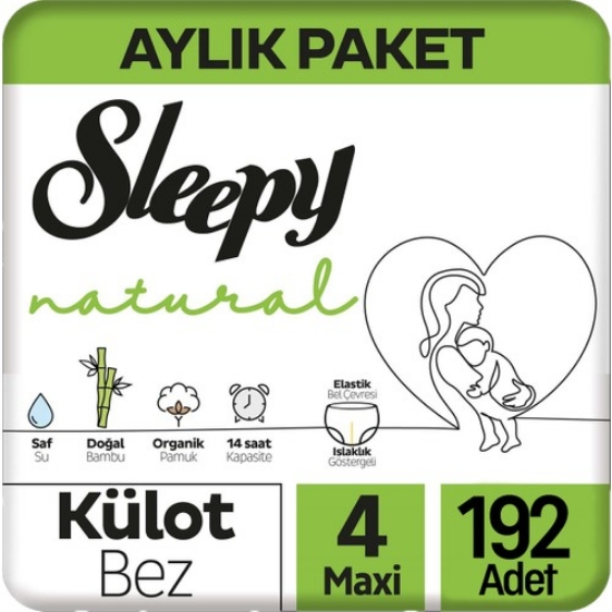 Sleepy Natural 4 Beden Külot Bebek Bezi 192'li