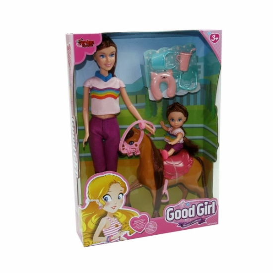 Vardem Oyuncak WG-115162 Kutulu 29cm Atlı Kızı ve Anne Bebek