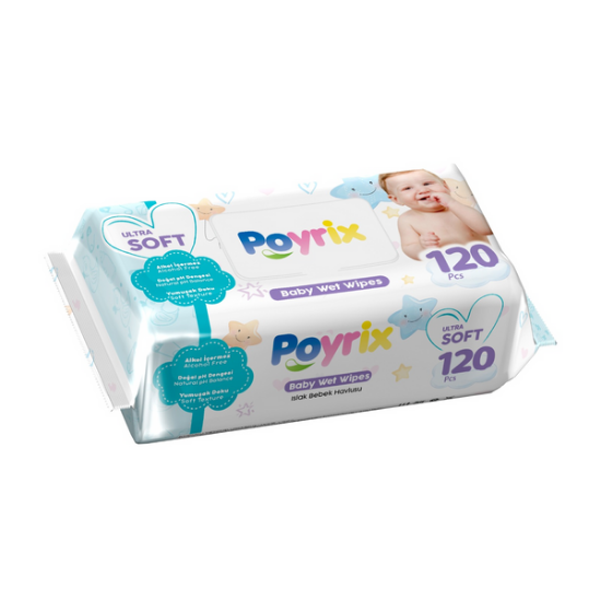 Poyrix 120'li Ultra Soft Bebek Islak Mendil