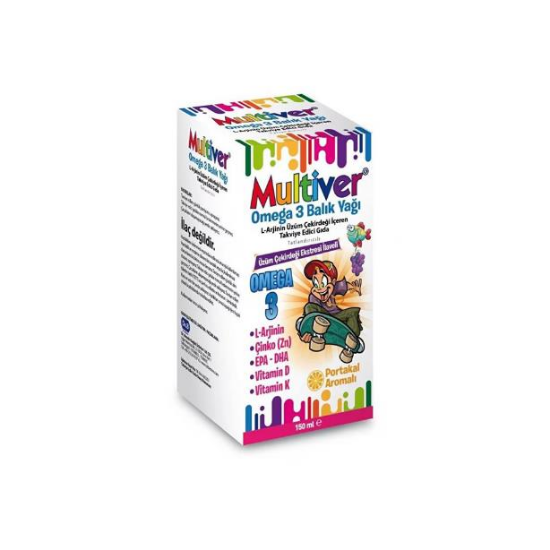 Multiver Omega 3 Balık Yağı Portakal Aromalı Sıvı Takviye Edici Gıda 150 ml