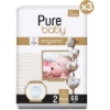 Pure Baby Organik Pamuklu Cırtlı Bez 3'lü Paket 2 Numara Mini 204 Adet