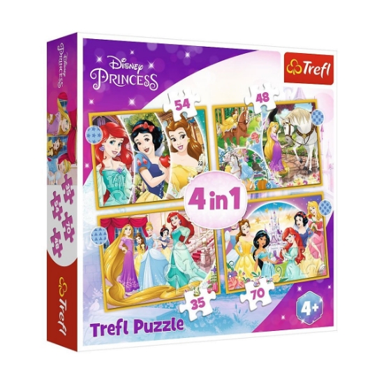 Vardem Oyuncak PUZZLE-34385 Disney Princess 4IN1 Puzzle
