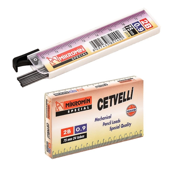 Mikro M-750 75 mm Cetvelli Kurşun Kalem Ucu 09 mm 24'Adet