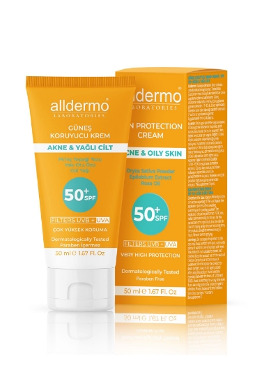 Alldermo Spf 50+  Akneli Yağlı Cilt Güneş Krem 50 ml