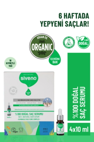 Siveno %100 Doğal Biberiye Yağlı Yıpranmış Dökülen Saçlara Özel Saç Serumu 4x10 ml
