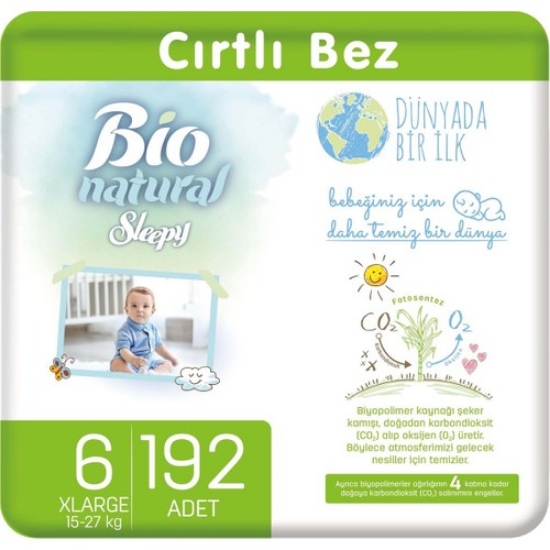 Sleepy Bio Natural Bebek Bezi 6 Numara Xlarge 192'LI