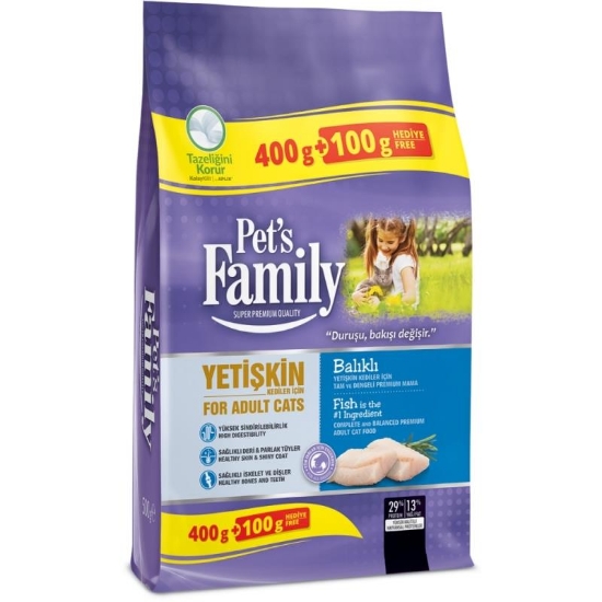 Pets Family Yetişkin Kediler İçin Balıklı Mama 500 gr