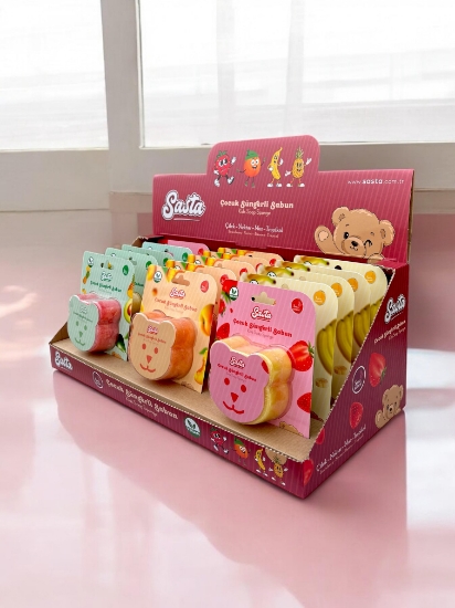 SASTA Doğal Sabun Kids Sponge Serisi Display (18 Lİ*2) 36 LI