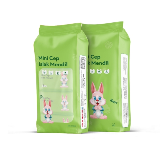 Hanex Mi̇ni̇ Cep Islak Mendi̇li̇ 8li̇ (8*8=64 yaprak)