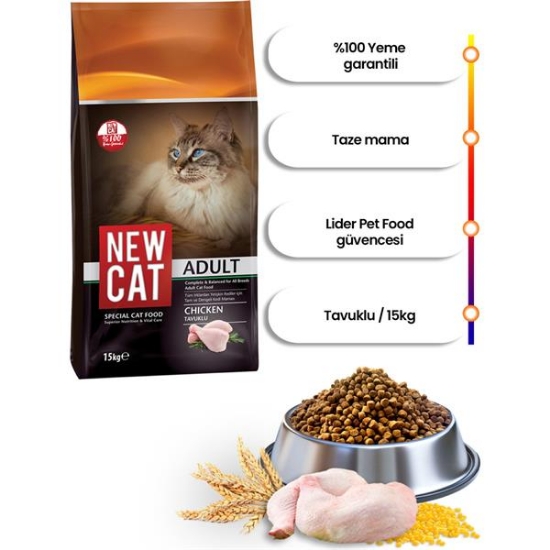 New Cat Tavuklu Yetişkin Kedi Maması 15 kg