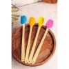 Balsa 4'lü Yanmaz Yapışmaz Renkli Silikon Başlıklı Ahşap Spatula Seti Çok Renkli