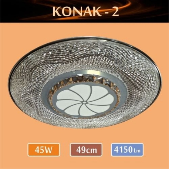 Erbay Sıva Üstü Led Panel Yuvarlak 45 Watt-Konak-2 Desenli-Beyaz-Günışığı