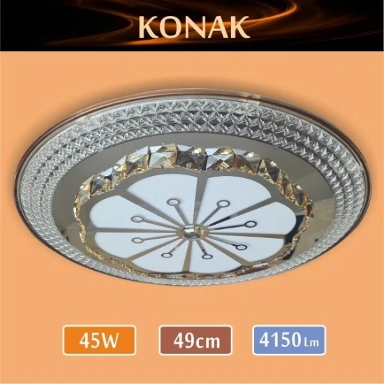 Erbay Sıva Üstü Led Panel Yuvarlak 45 Watt-Konak Desenli-Beyaz-Günışığı