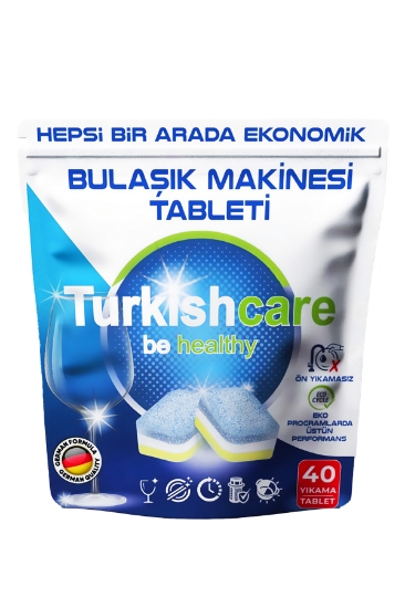 Turkishcare Hepsi Bir Arada Ekonomik 40 Yıkama Bulaşık Deterjanı Premium Tablet