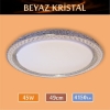 Erbay Sıva Üstü Led Panel Yuvarlak 45 Watt-Beyaz Gümüş Kristal Desenli-Beyaz-Günışığı