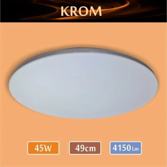 Erbay Sıva Üstü Led Panel Yuvarlak 45 Watt- Krom Desenli-Beyaz-Günışığı