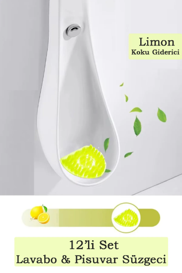 MaproWorld Limon Kokulu Pisuvar Süzgeci Lavabo Yer Gideri Koku Giderici Hijyenik Tuvalet Matı