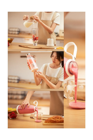 Wrapsol Smoothie Blender 300 ml Pembe
