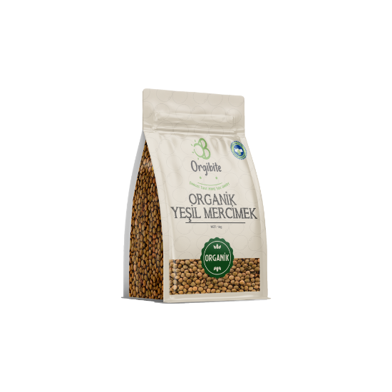 Orgibite Organik Yeşil Mercimek 1 kg  paket