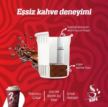 Kofe 3 ü 1 Arada Karton Bardak İçinde Hazır Kahve