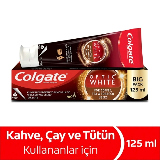 Colgate Optic White Tütün Ürünleri Kullananlar İçin Beyazlatıcı Diş Macunu 125 Ml