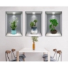 DİYARI FIRSAT 3D Çiçek Vazo Duvar Sticker 3 lü Set GRİ Fon