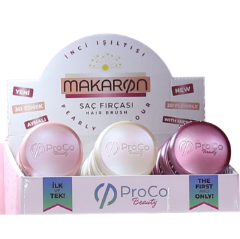 ProCo Beauty Makaron Saç Fırçası Metalik Serisi - İnci Işıltısı - Gül Kurusu, İnci Beyazı, Pembe Altın