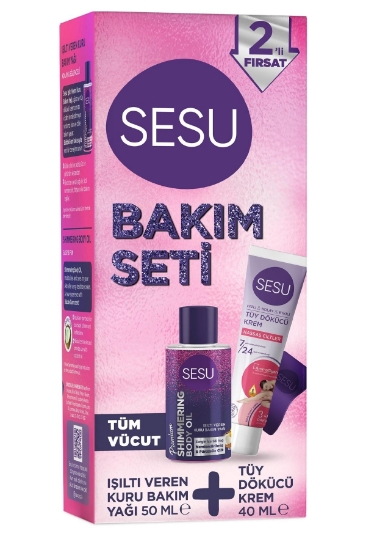 Sesu Tüy Dökücü Krem & Kuru Bakım Yağı Premium Bakım Seti