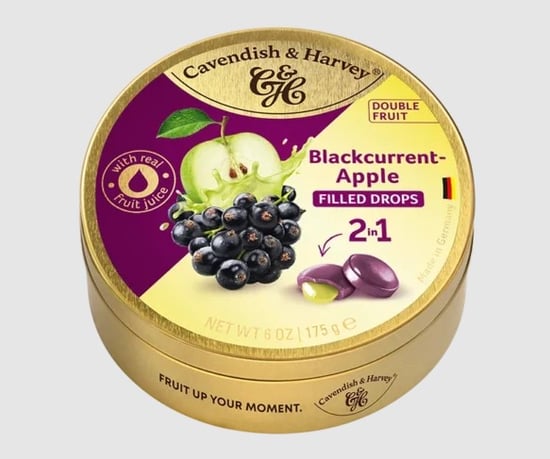 Cavendish & Harvey Double Fruıt Drops (Frenk Üzümü & Elma Dolgulu) 175gr