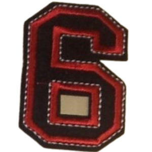 P Parla Aplike Ütü İle Yapışan 6  Rakamı  Arma 4x5 cm