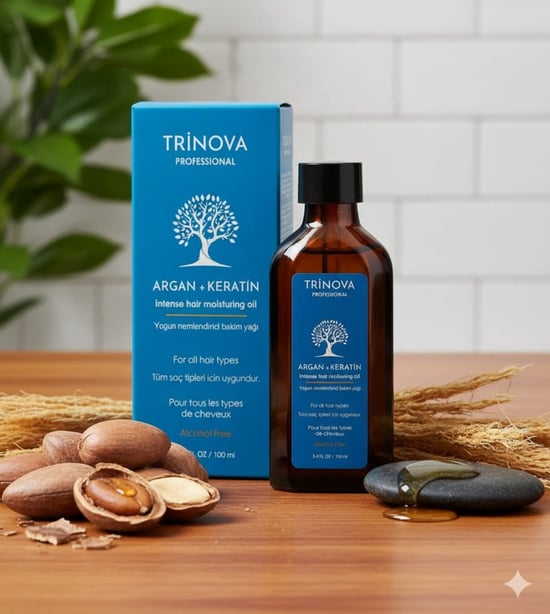 Trinova Argan Keratin Yağı & Zayıf Yıpranmış Saçlar Için Onarıcı Bakım