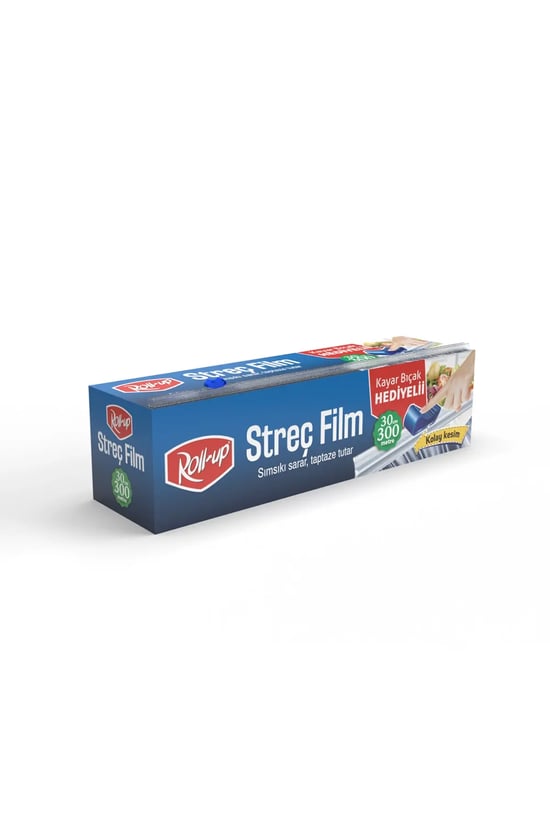 Roll-Up Kayar Bıçak Hediyeli Streç Film 30cm x 300m 9mic 1 Adet