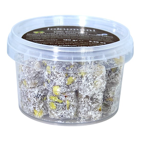 lokumani Hindistan Cevizi Kaplı Çifte Kavrulmuş Duble Antep Fıstıklı Lokum 150 Gr