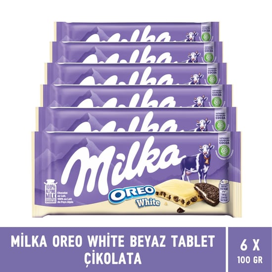 Milka Oreo White Beyaz Tablet Çikolata 100 gr - 6 Adet