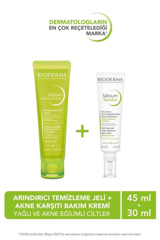Bioderma Sebium Kerato+ 30 ml + Sebium Gel Moussant Actif 45 ml