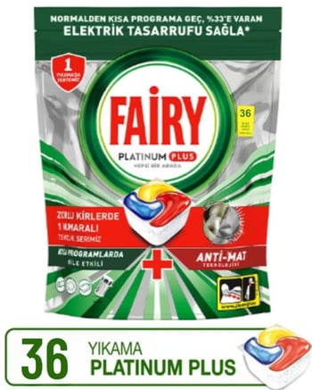 Fairy Platinum Plus 36 Yıkama Bulaşık Makinesi Tableti